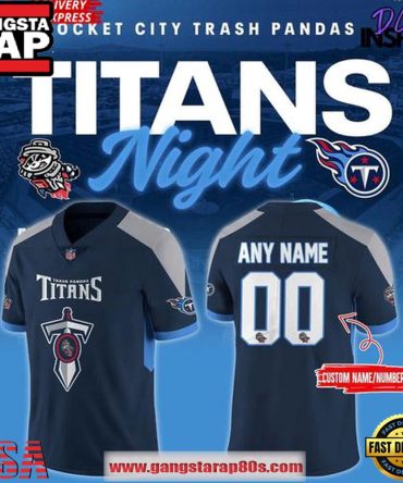Rocket City Trash Panda X Tennessee Titans Night Edition Custom Football Jersey