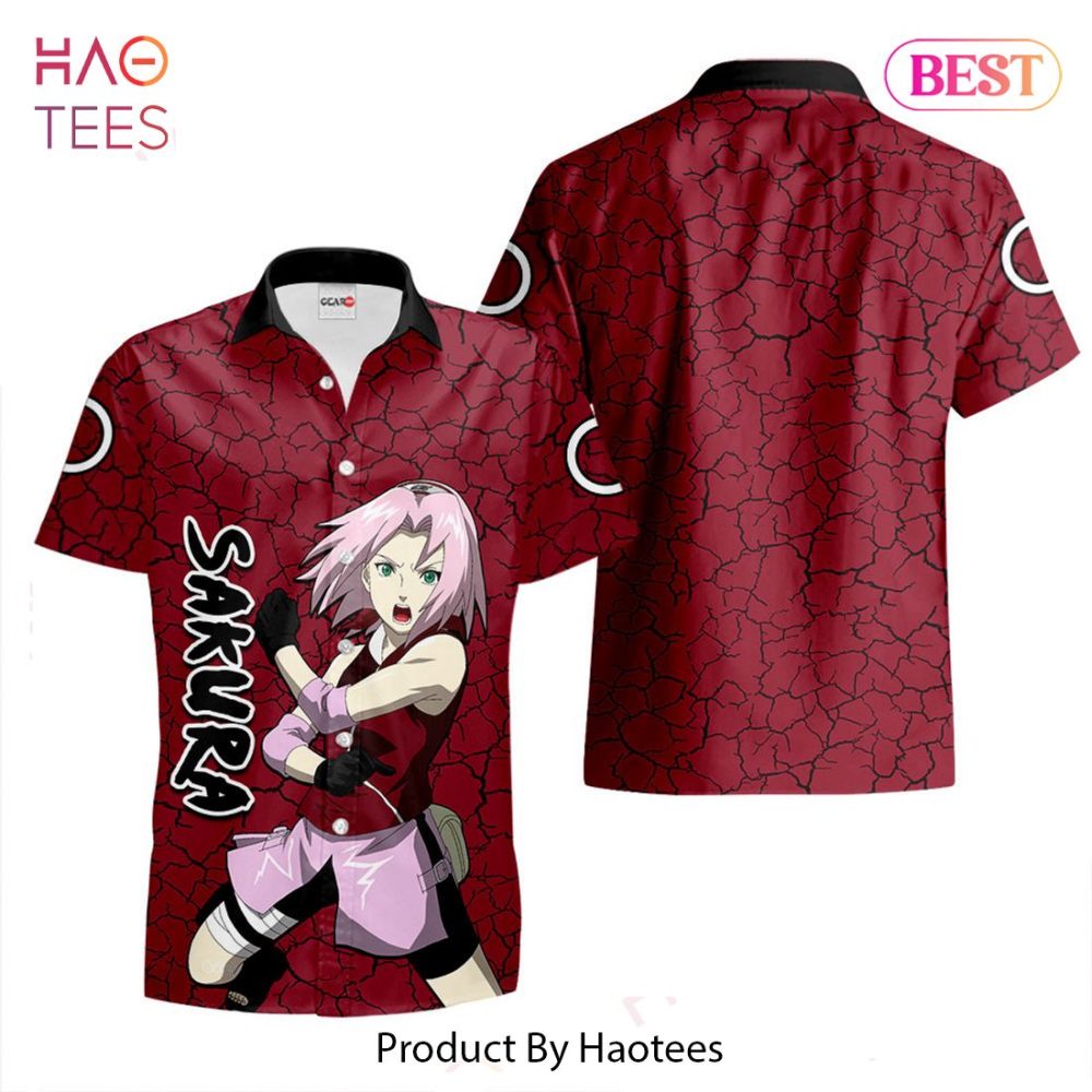 Sakura Haruno Hawaiian Shirts Custom Anime Merch Clothes For Men Women