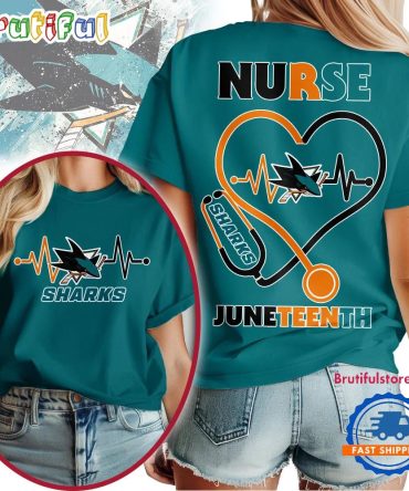 San Jose Sharks Nhl Nurse Appreciation Juneteenth Unisex 3D Shirt