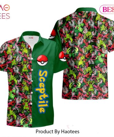 Sceptile Hawaiian Shirts Custom Anime Merch Clothes For Men Women Hot Trend 2023