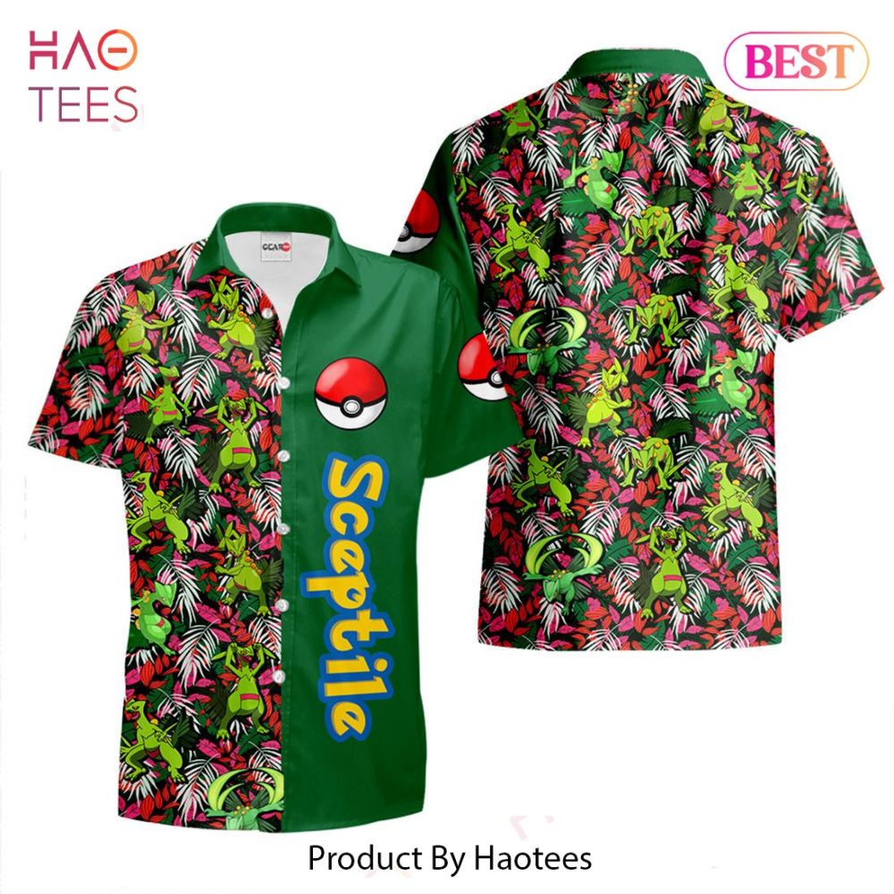 Sceptile Hawaiian Shirts Custom Anime Merch Clothes For Men Women Hot Trend 2023