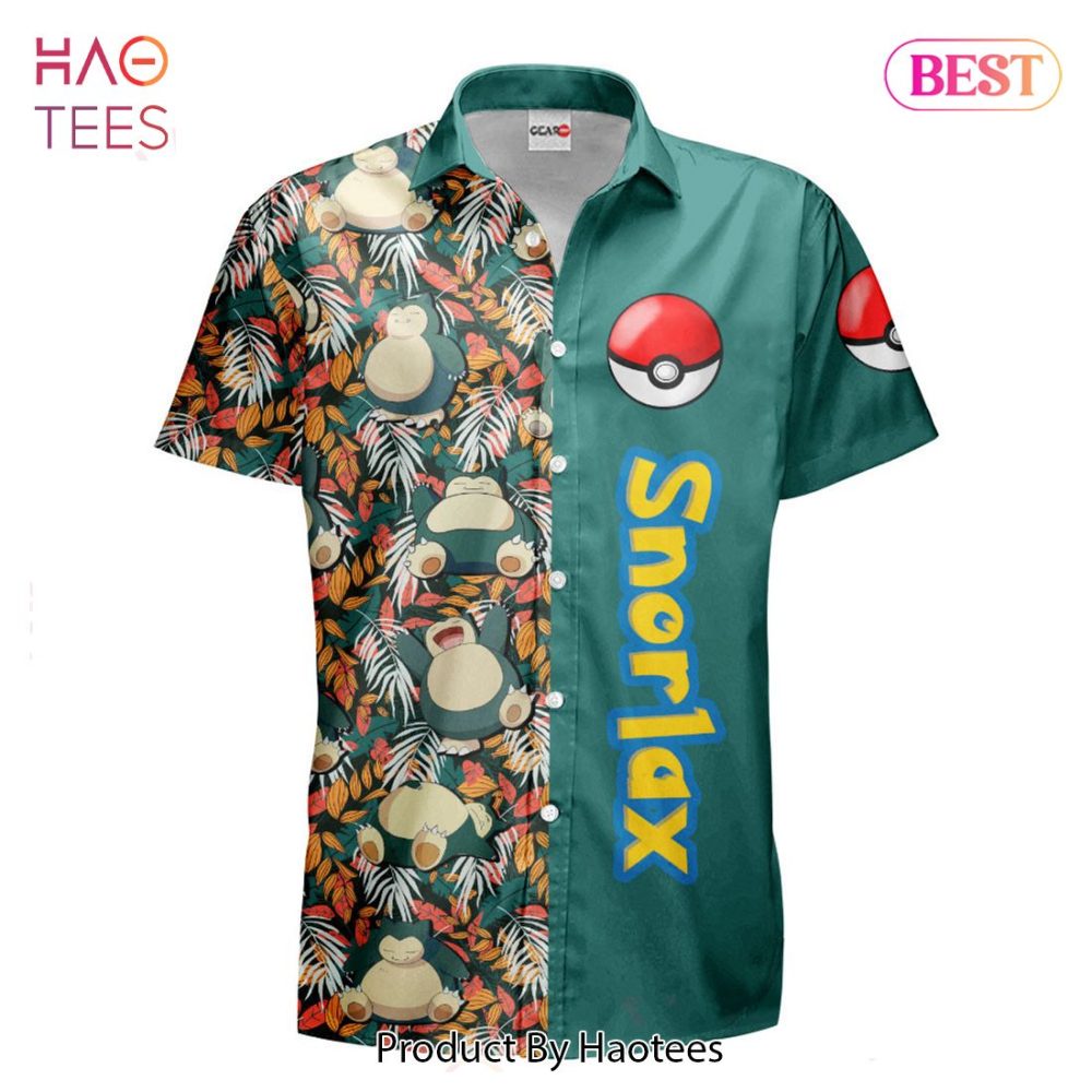 Snorlax Hawaiian Shirts Custom Anime Merch Clothes For Men Women Hot Trend 2023 - Image 2