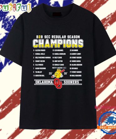 Sooners Softball B2B Sec Regular Season Champions Player Names T Shirt