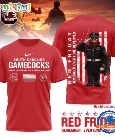 South Carolina Gamecocks Ncaa Red Friday Remember Everyone Deployed Limited 3D Shirt