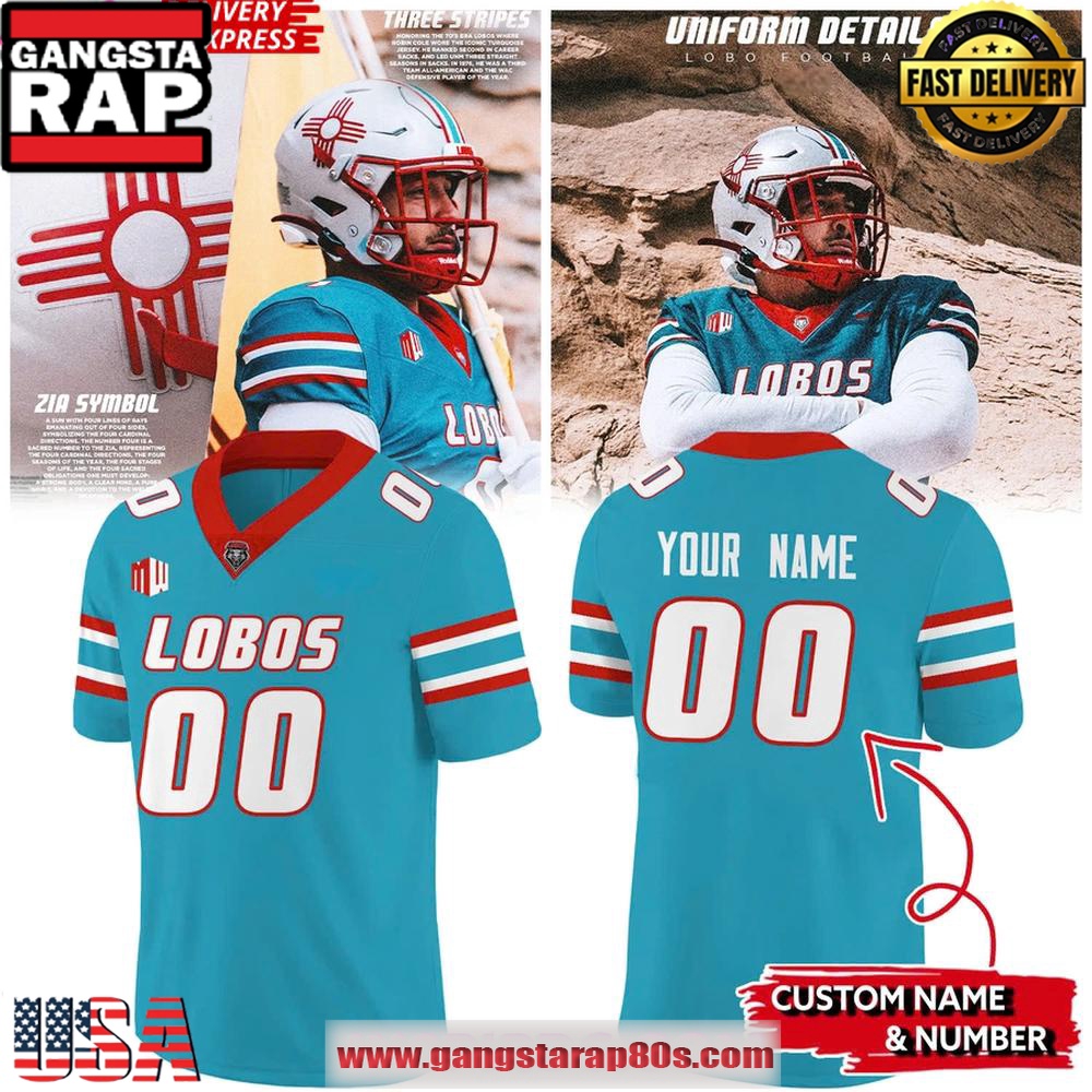 Special New Mexico Lobos The Turquoise Uniform 2025 Custom Football Jersey