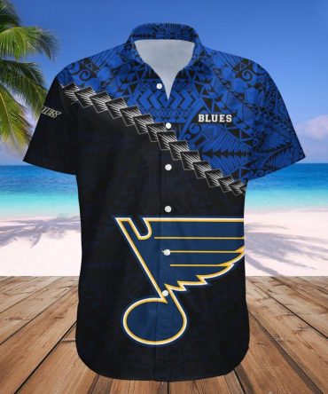 St. Louis Blues Hawaii Shirt Grunge Polynesian Tattoo Nhl