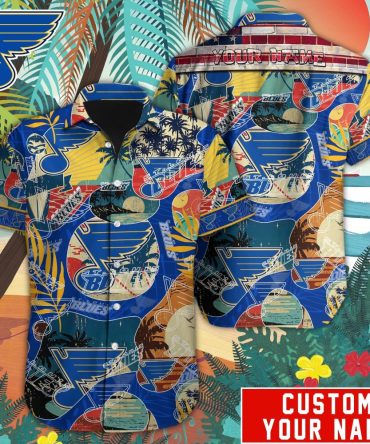 St. Louis Blues Legacy Enveloped In Custom Hawaiian Tee
