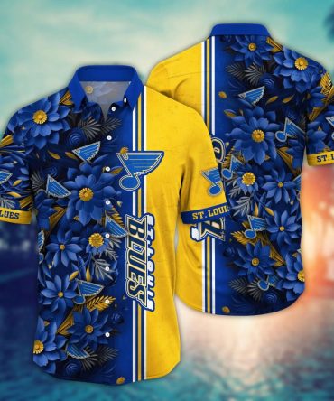 St. Louis Blues Nhl Hawaiian Shirt Custom Golden Hour Aloha Shirt
