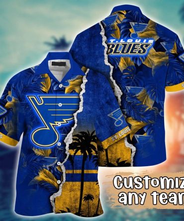 St. Louis Blues Nhl Hawaiian Shirt Custom Tan Lines Aloha Shirt