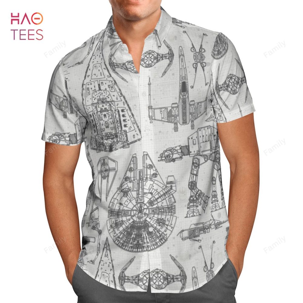 Star Wars Blueprints Aop Hawaiian Shirt