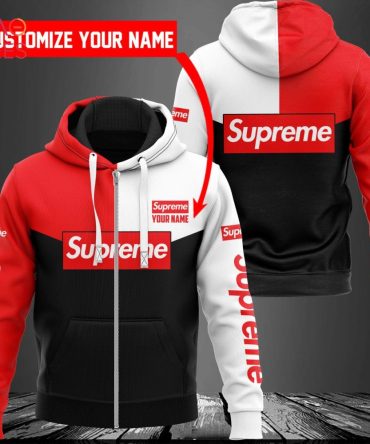 Supreme Black White Red Luxury Hoodie Limited Edition