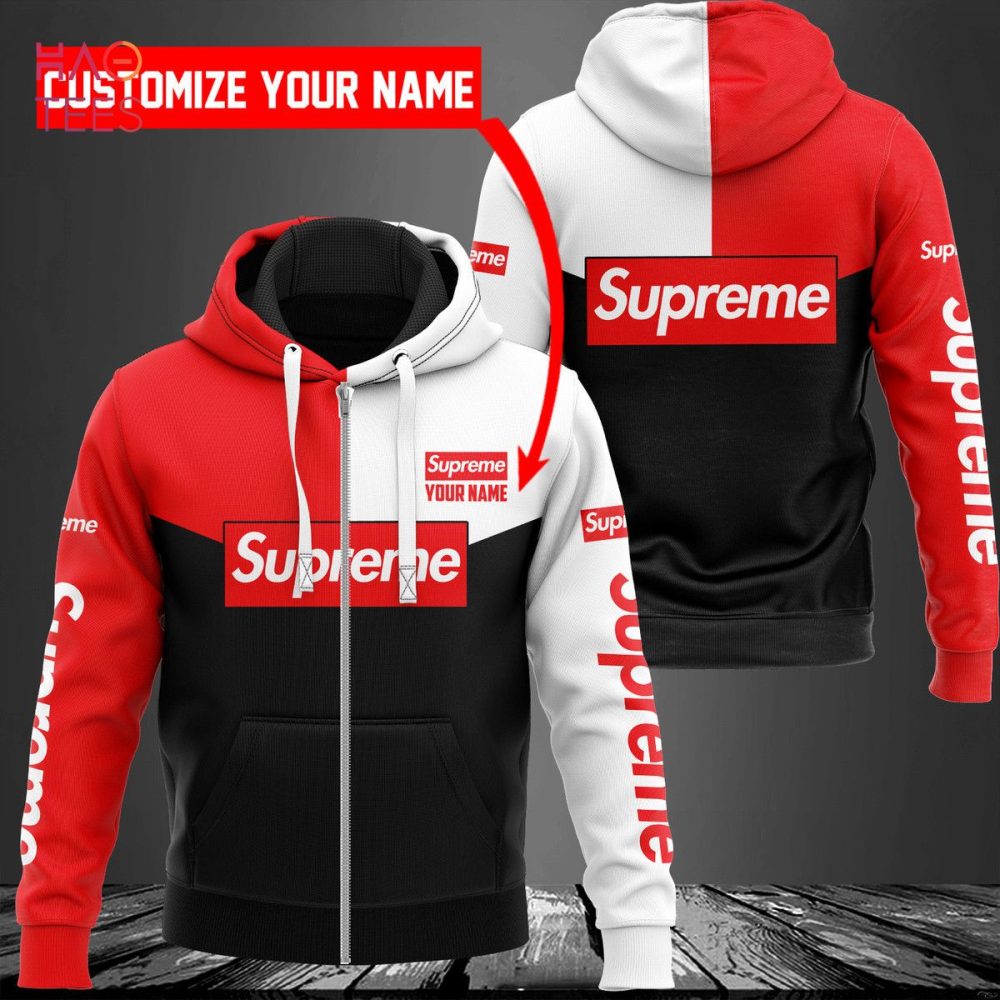 Supreme Black White Red Luxury Hoodie Limited Edition