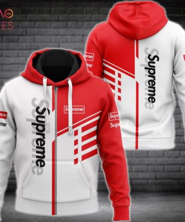 Supreme Luxury Brand Red White Hoodie Limited Edition