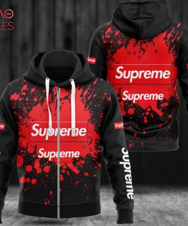 Supreme Red Paint Flakes Luxury 3D Hoodie Limited Edition