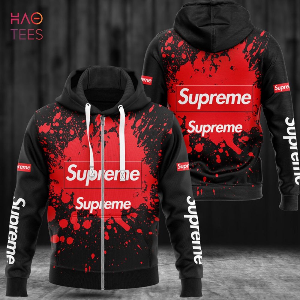 Supreme Red Paint Flakes Luxury 3D Hoodie Limited Edition