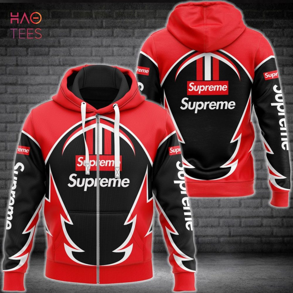 Supreme Black Mix Red Luxury 3D Hoodie Pod Design