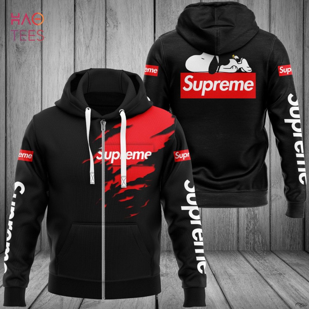 Supreme Luxury Brand Black 3D Hoodie Pod Design