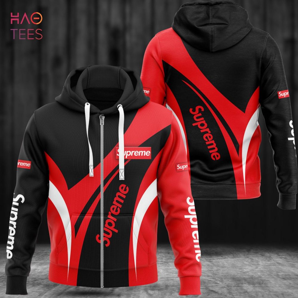 Supreme Basic Black Red Luxury Hoodie Limited Edition