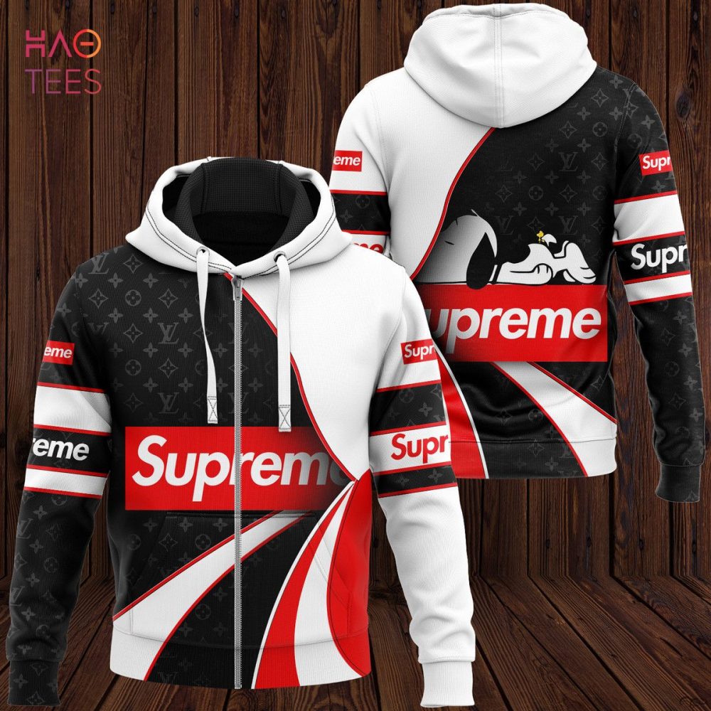 Supreme White Red Black Luxury Hoodie Limited Edition