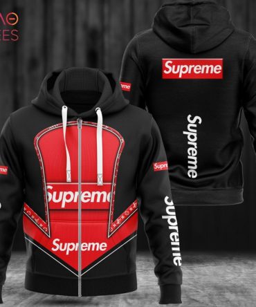Supreme Black Mix Red Luxury Hoodie Limited Edition