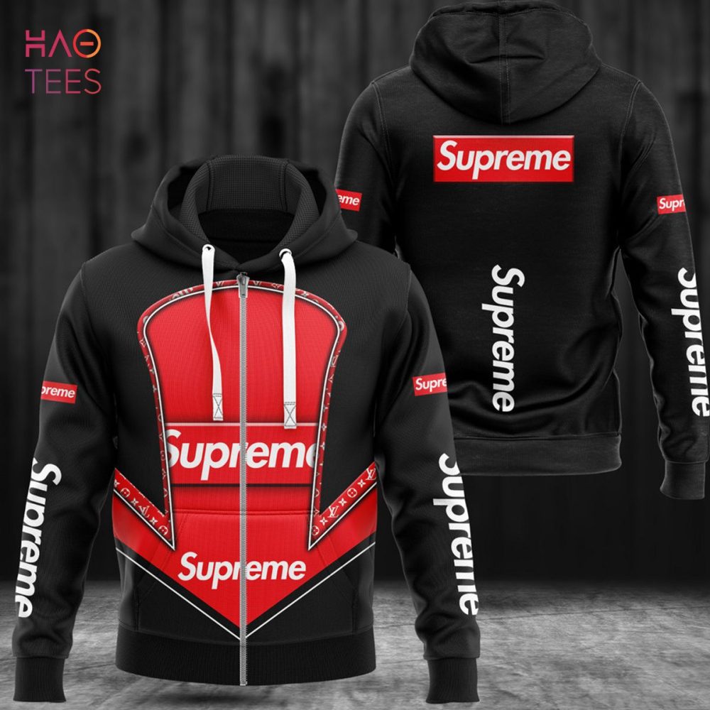Supreme Black Mix Red Luxury Hoodie Limited Edition