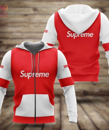 Supreme Red White Luxury Hoodie Limited Edition