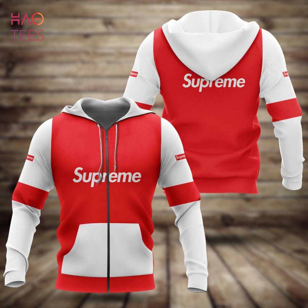 Supreme Red White Luxury Hoodie Limited Edition