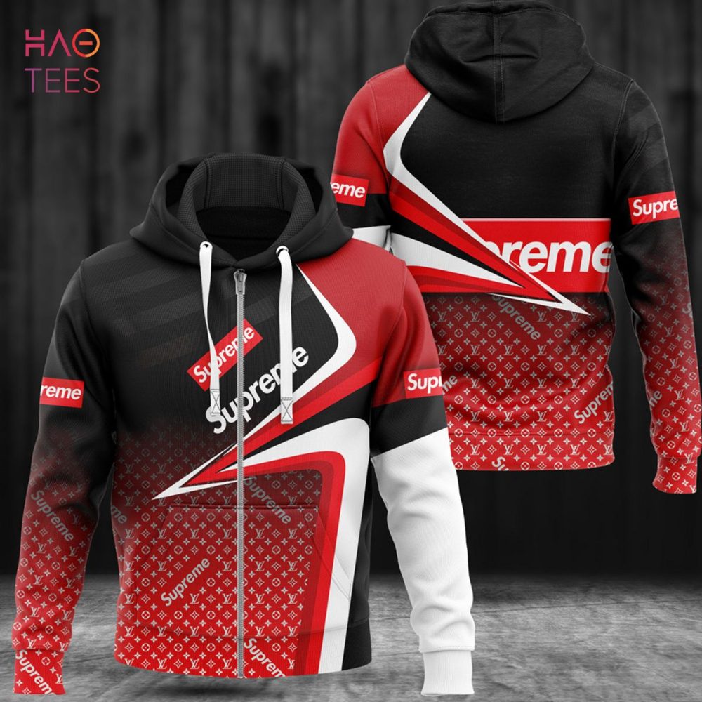 Supreme Ombre Black Red Luxury 3D Hoodie Limited Edition