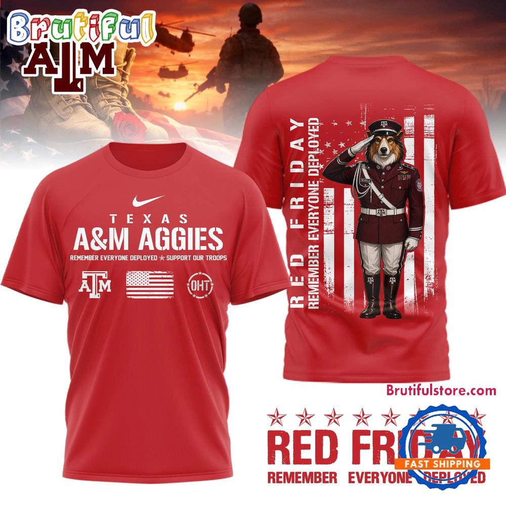 Texas A&M Aggies Ncaa Red Friday Remember Everyone Deployed Limited 3D Shirt