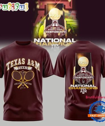 Texas A&M Aggies Women'S Tennis National Champions 2026 Red T Shirt
