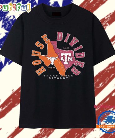Texas A&M And Texas House Divided State Gig Em Aggies Vs Hoon Em Horn T Shirt