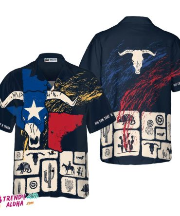 Texas Flag Hawaiian Shirt For Men, Texas Pride Home Shirt Longhorn Skull, Proud Texas Shirt For Texans