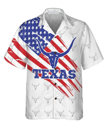Texas Flag Longhorn Pattern Trendy Hawaiian Shirt, Unique Texas Shirt, Gift For Texas Lovers