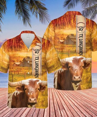 Texas Longhorn Breed All Printed 3D Trendy Hawaiian Shirt, Cow Trendy Hawaiian Shirt, Summer Gifts For Men And Women