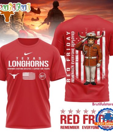 Texas Longhorns Ncaa Red Friday Remember Everyone Deployed Limited 3D Shirt