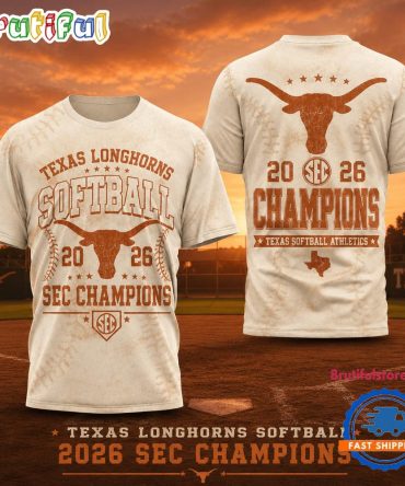 Texas Longhorns Ncaa Sec Softball Champions 2026 3D T-Shirt