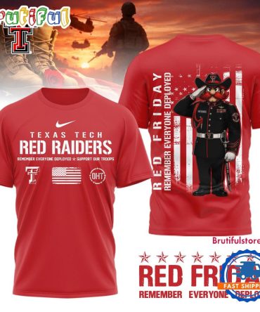 Texas Tech Red Raiders Ncaa Red Friday Remember Everyone Deployed Limited 3D Shirt