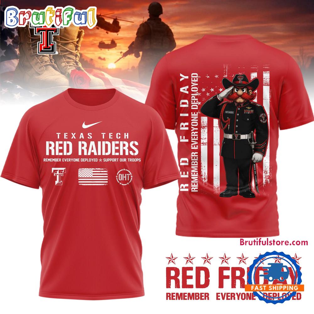 Texas Tech Red Raiders Ncaa Red Friday Remember Everyone Deployed Limited 3D Shirt