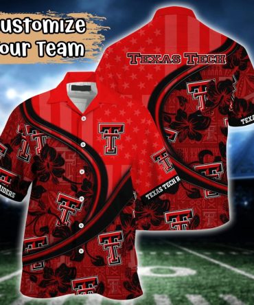 Texas Tech Red Raiders Ncaa Us Flag Hawaiian Shirt Custom Summer Aloha Shirt