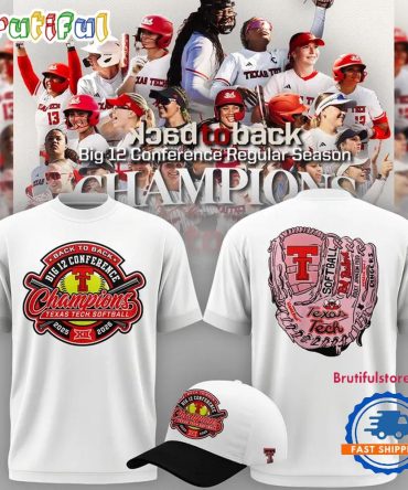 Texas Tech Red Raiders Softball Back-To-Back Big 12 Champions 2026 White T Shirt
