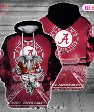 Alabama Crimson Tide Mascot Running Ball 3D Hoodie College Gifts