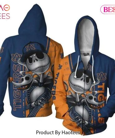Auburn Tigers Jack Skellington Halloween 3D Hoodie Auburn Tigers Christmas Gifts