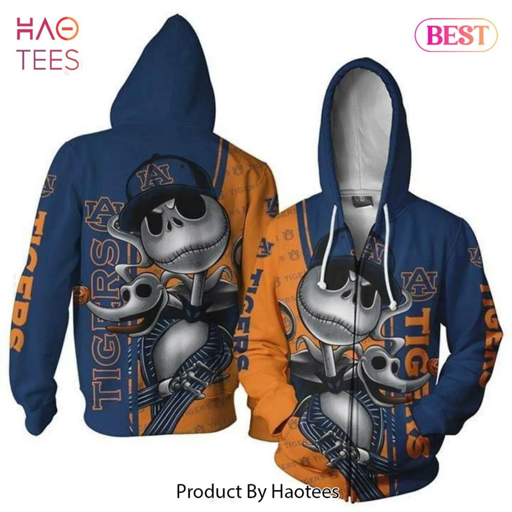 Auburn Tigers Jack Skellington Halloween 3D Hoodie Auburn Tigers Christmas Gifts