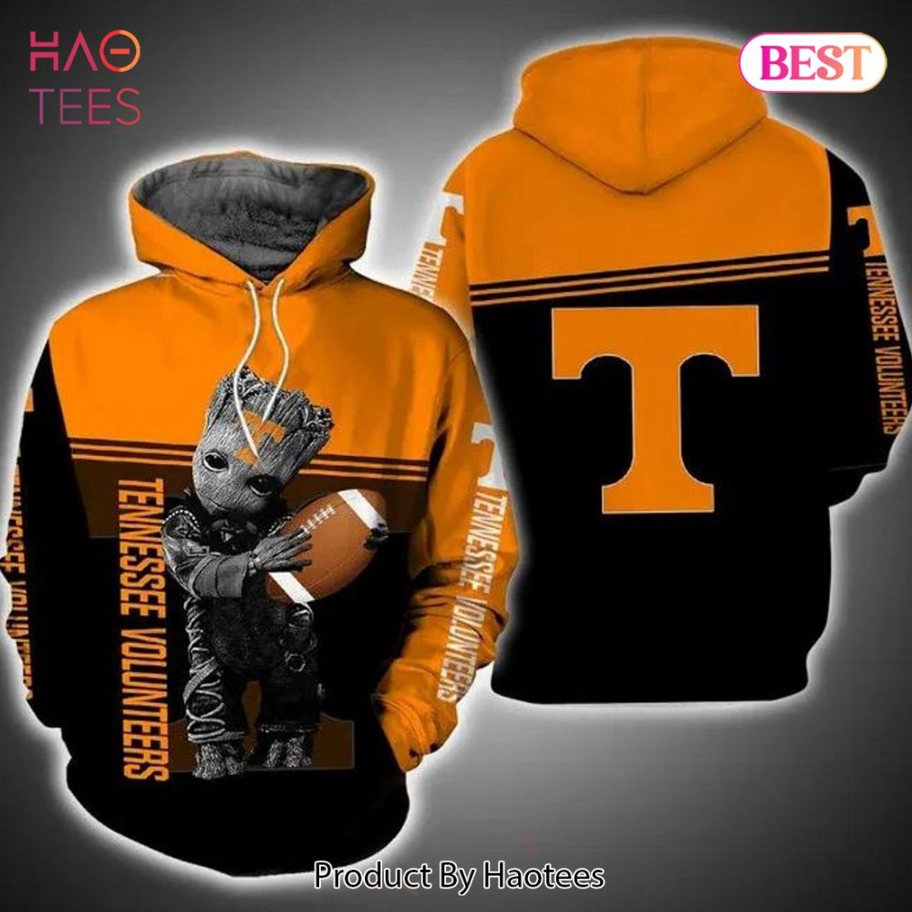 Baby Groot Hug Ball Tennessee Volunteers 3D Hoodie Gifts For Tennessee Volunteers Fans