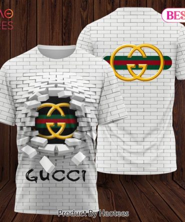 Gucci Brand White Color Full Printing 3D T-Shirt Limited Edition