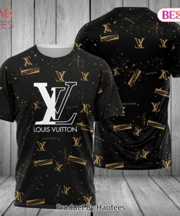 Louis Vuitton Black Color 3D T-Shirt