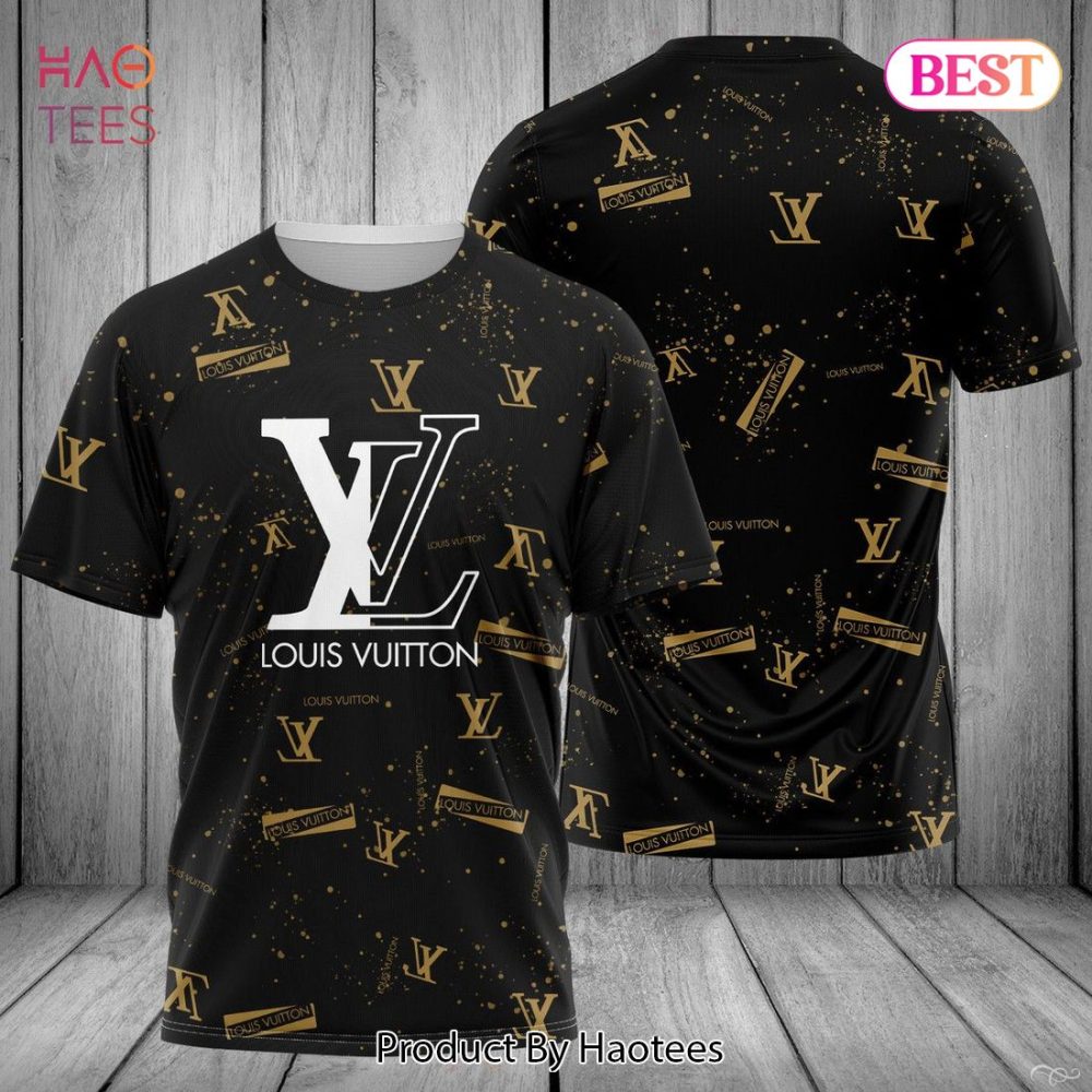 Louis Vuitton Black Color 3D T-Shirt