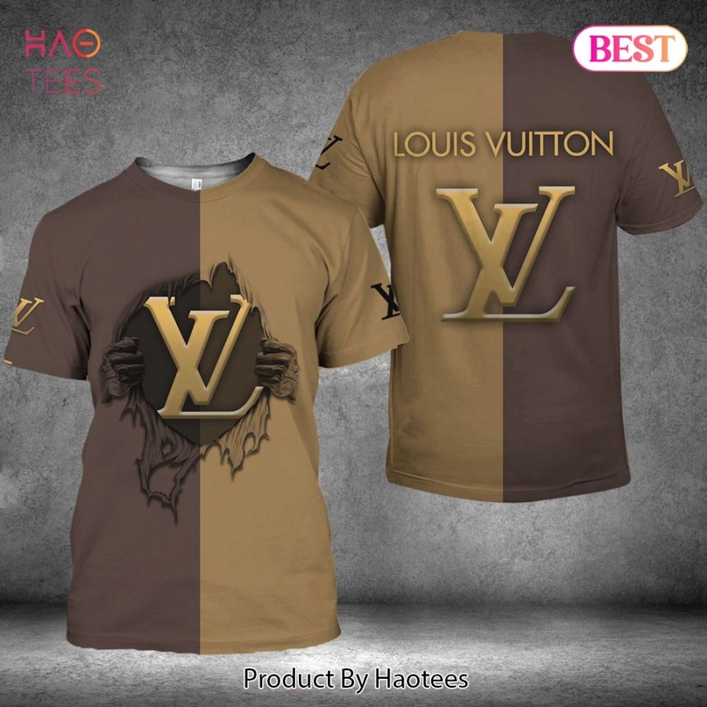 Louis Vuitton Grey Mix Brown Brand 3D T-Shirt Limited Edition