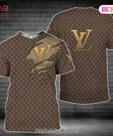 Louis Vuitton Brand Full Brown Color 3D T-Shirt