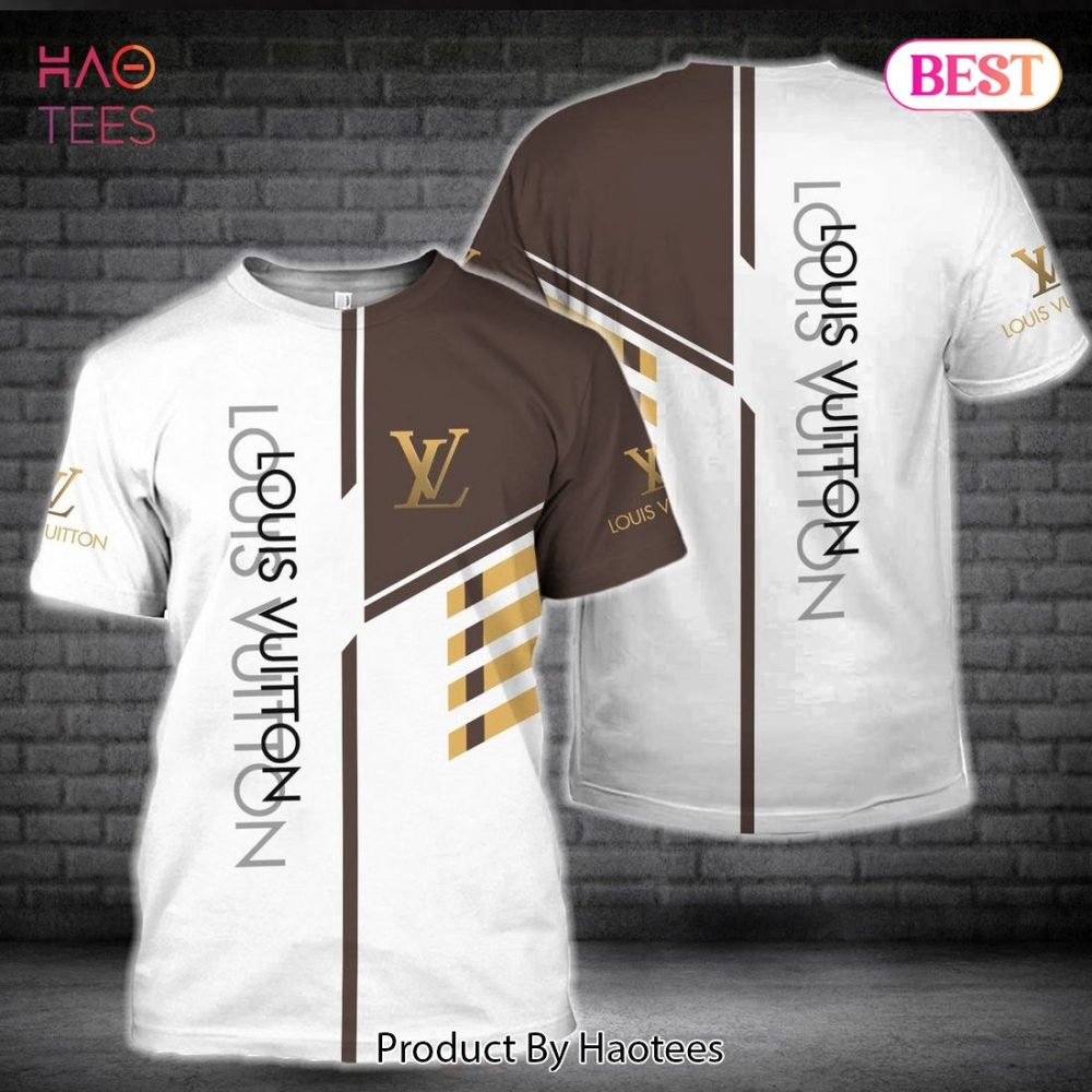 Louis Vuitton Brand White Mix Brown Color 3D T-Shirt Limited Edition